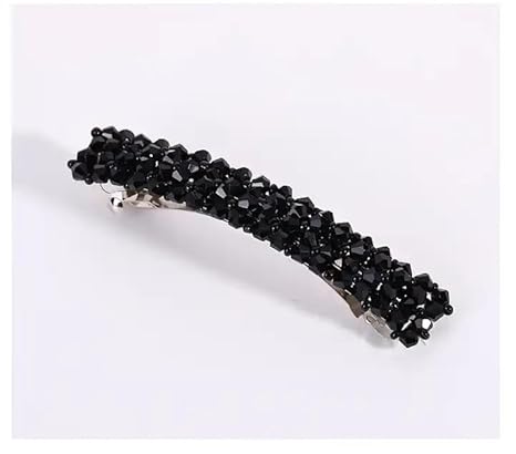 1Pc Black Hair Clips Handmade Rhinestone Barrettes Metal Hair Holders Clips and Barrettes Hair Clips for Women Headwear Styling Hair Accessorie