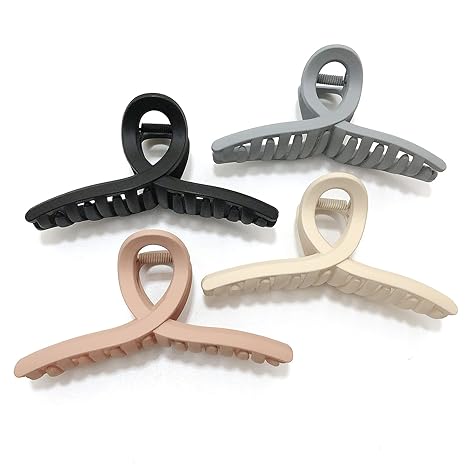 4.3 Inch Hair Claw Clips Large No Slip Big Matte Jaw Butterfly Clip for Thin Fine Thick Hair Women, 4 Pack